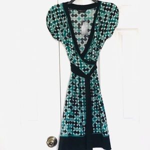 Jersey Wrap Knit Cap Sleeve Wrap Dress BCBGMAXAZRIA